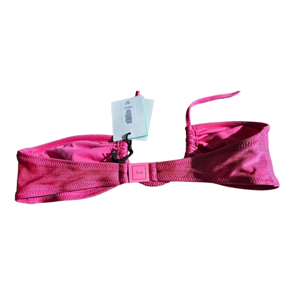 Aritzia TNA Swim Mesa String Halter Bikini Top, Bright Rose Pink, NWT XXS - Picture 6 of 9